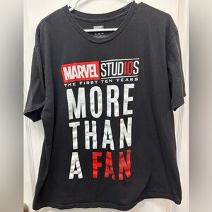 Marvel Studios “More Than A Fan” Black & Red Movies List Tee Shirt Size XL